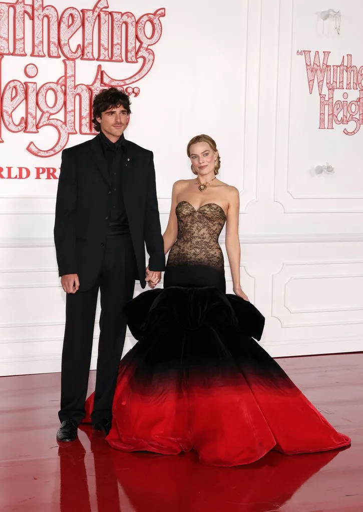 Margot Robbie and Jacob Elordi at Wuthering Heights Paris Screening