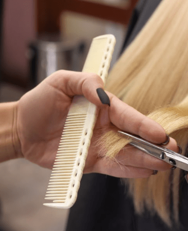 Trimming hair 
