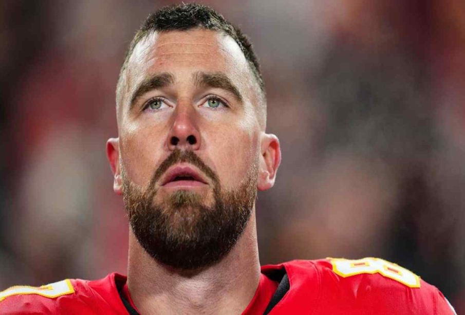 Travis Kelce wearing Kansas City uniform