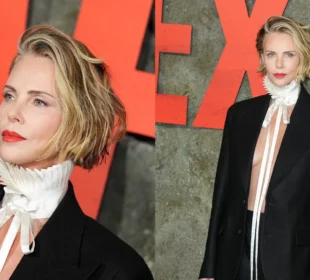 Charlize Theron Turns Heads in Dior Menswear at Apex Premiere