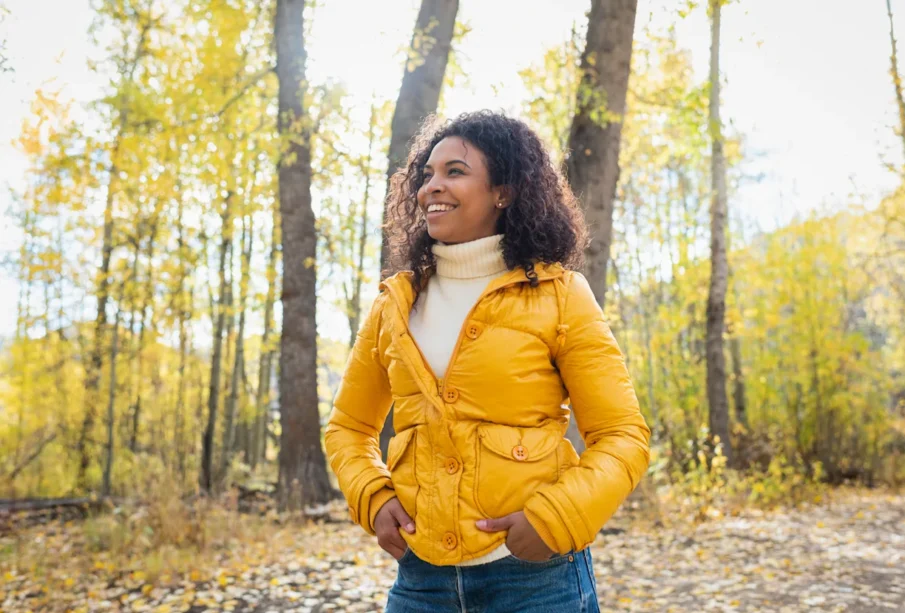 A lady taking 20 minutes in nature
