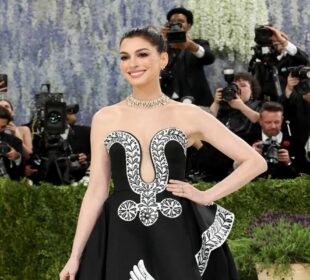Anne Hathaway Wears a Hand-Painted Gown at the Met Gala 2026