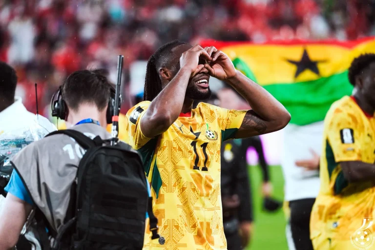 Nigeria and Ghana players competing in a 2026 World Cup match highlighting a historic record-equalling and milestone achievement.