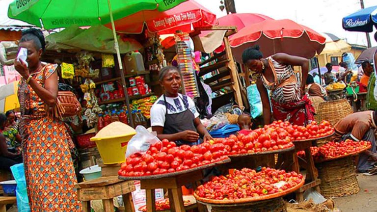 Traders and market stalls along Alaba Rago roadside in Lagos following a government directive ordering the market's relocation.