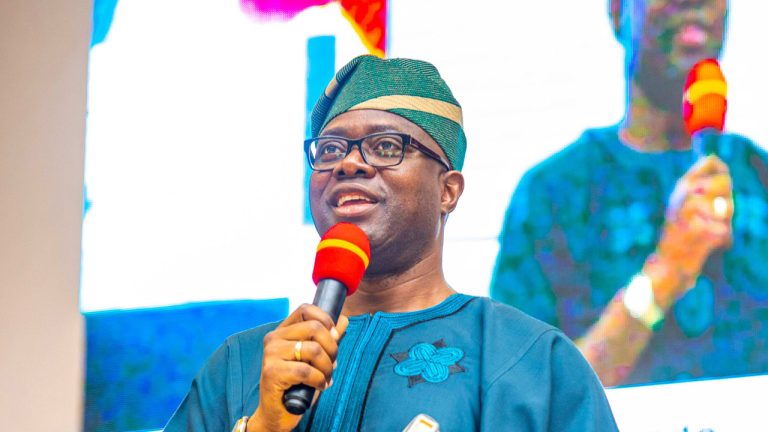 Oyo State Governor Seyi Makinde swearing in new Head of Service and commissioners during an official ceremony in Ibadan.
