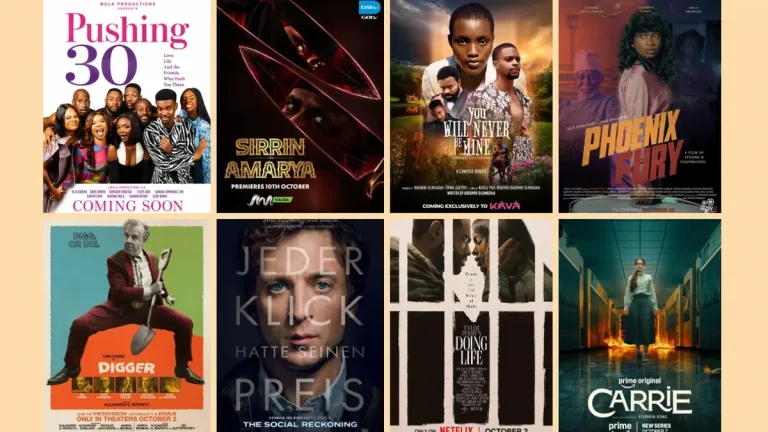 New Nollywood Movies to Watch in Nigerian Cinemas in October 2026 Collage of films and series available to Nigerian audiences in October 2026
